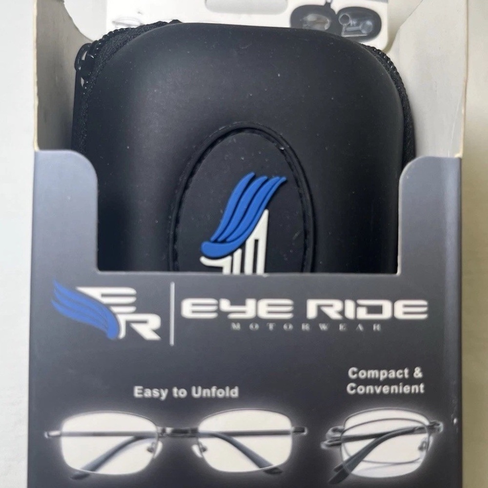 Eye Ride Motorwears Folding Readers +1.5  Carabiner Carry Case Accessory Kit